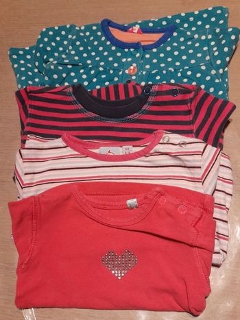 Lot de 4 t-shirts fille 68