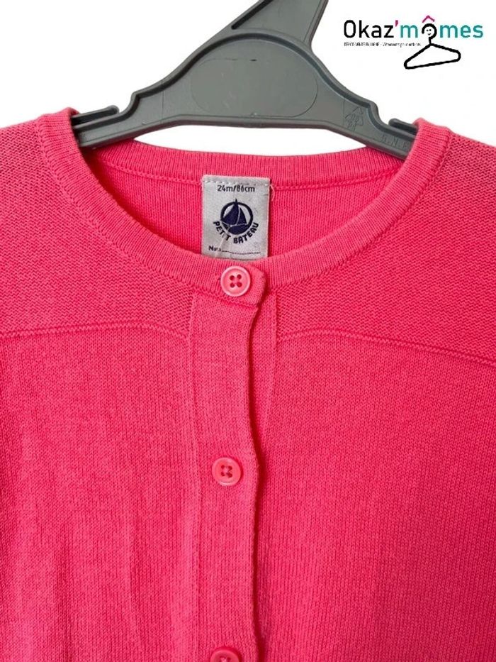 Gilet fin rose - Petit Bateau fille 24 mois (86cm) - photo numéro 2
