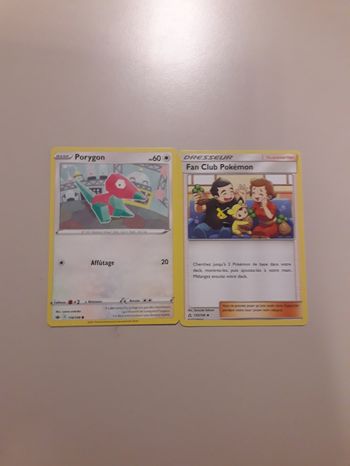 Porygon + Fan club Pokémon lot de 2 cartes Pokémon neuves
