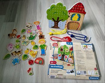 Jeu d’enfilage en bois 3-6ans