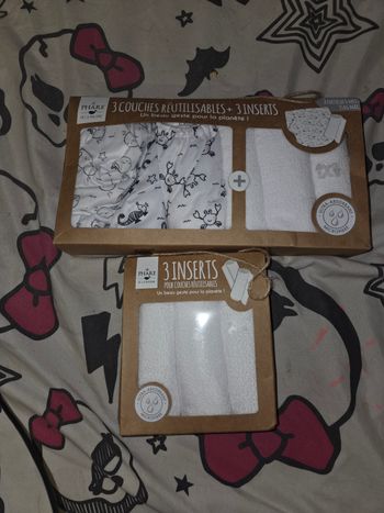 3 couches lavables et 6 inserts 6mois 