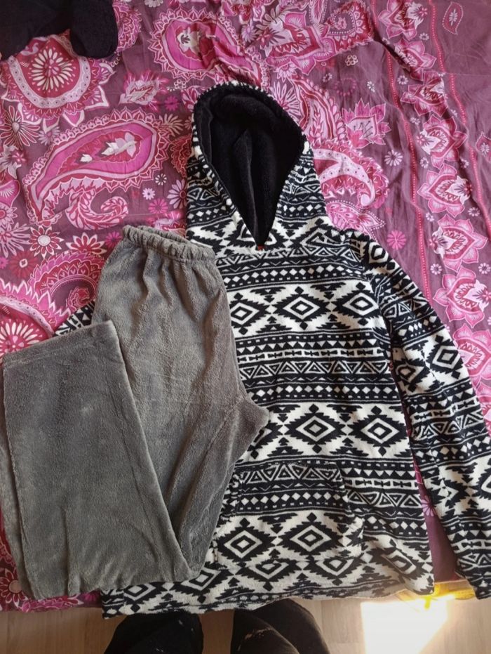 Ensemble pyjama d'hiver confortable doux chaud tenue d'intérieur