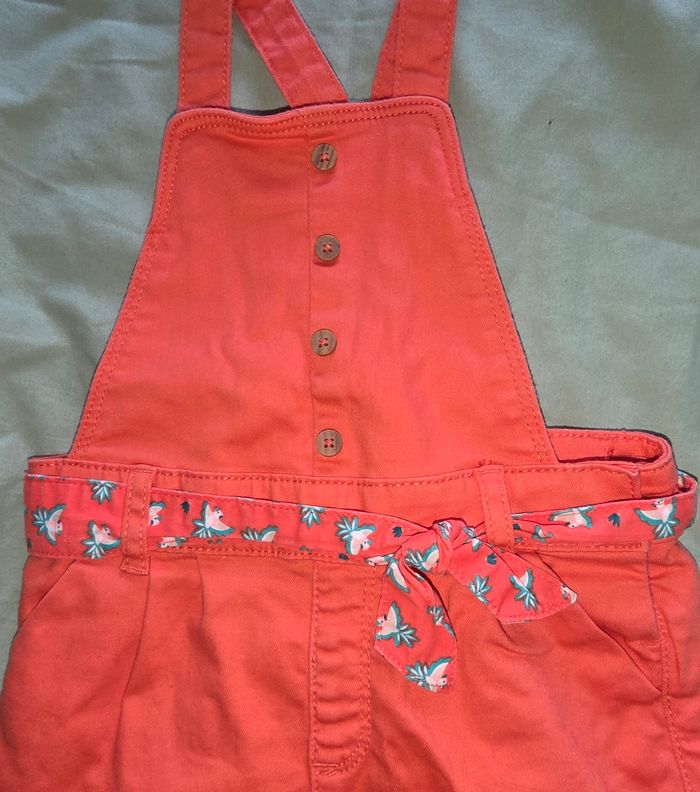 Salopette-short orange/corail #obaïbi 18 mois - photo numéro 4
