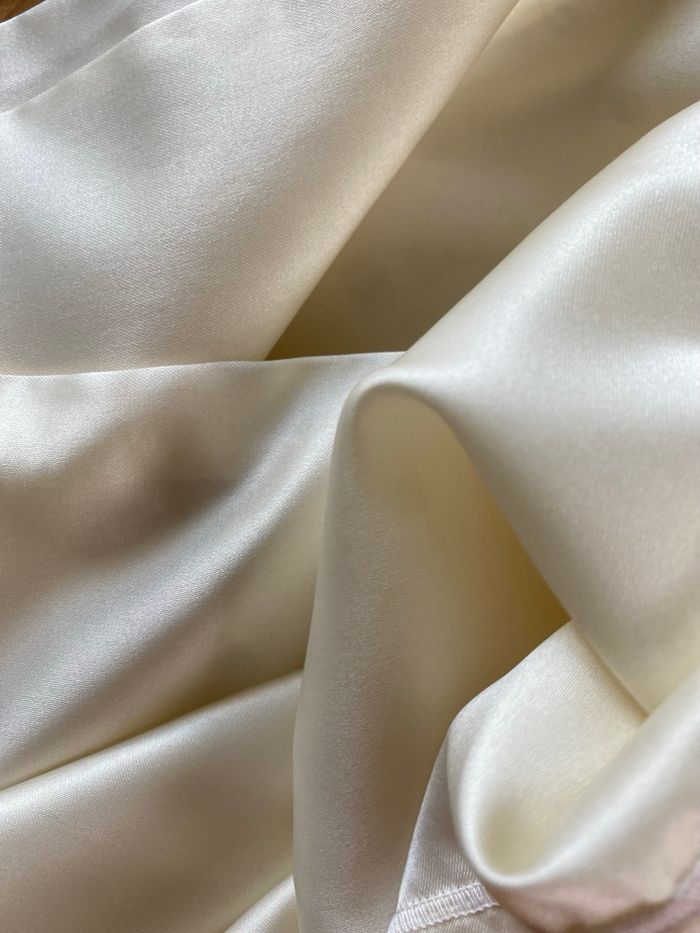 Housse traversin pour lit 2 personnes crème satiné - photo numéro 4