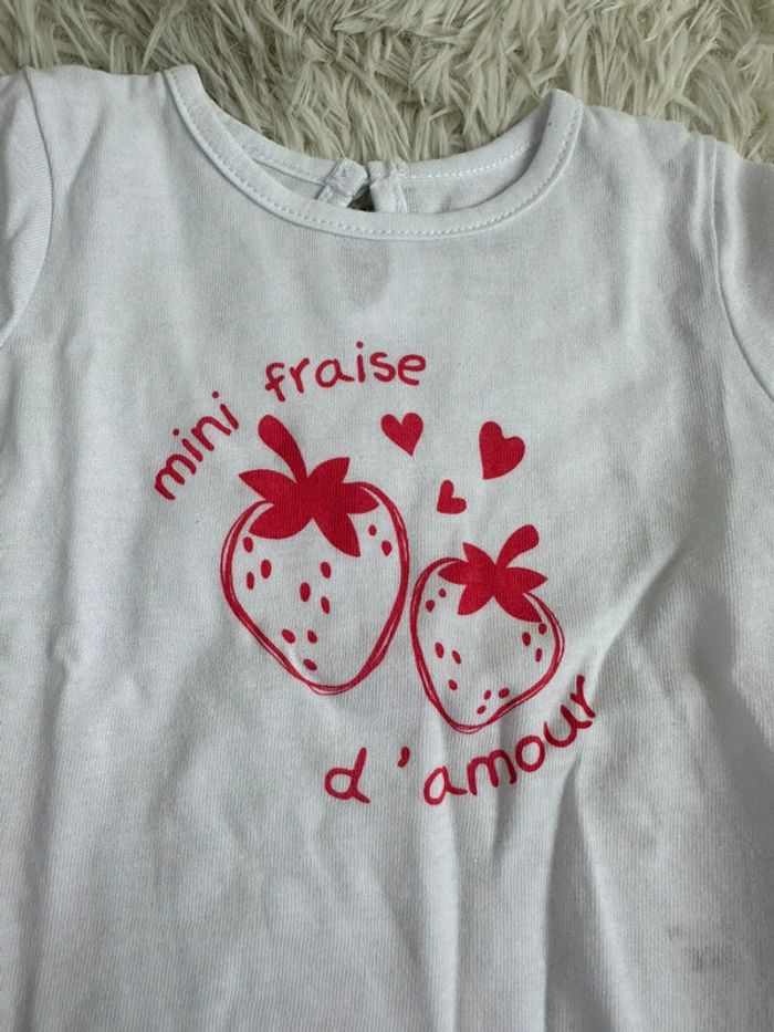 T-shirt blanc la halle taille 3 mois - photo numéro 2