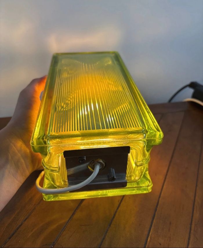 Lampe brique de verre Léonardo vintage 70 - bon état - photo numéro 2