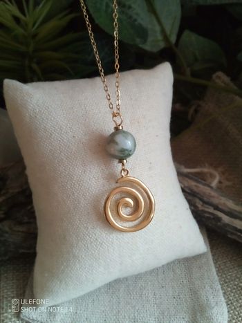 Collier spirale agate arbre