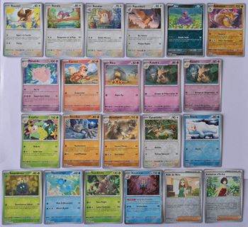 🃏 Lot de 22 cartes Pokémon brillantes holo reverse EV 151 de 2024
