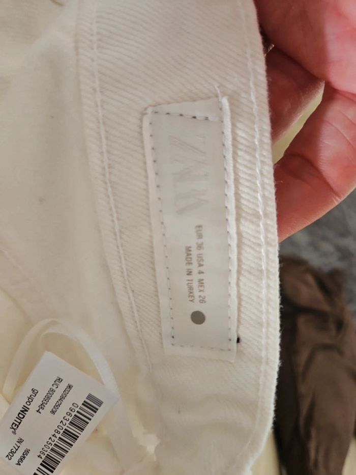Jean femme blanc zara The ZW taille 36 Neuf cont5 - photo numéro 12