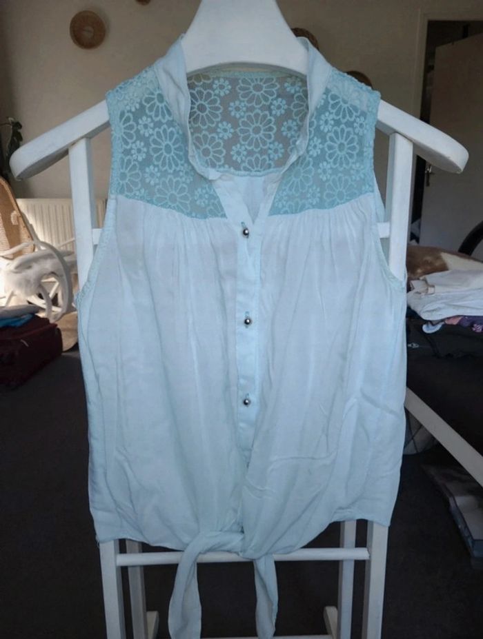Top /chemise été dentelle fleurie