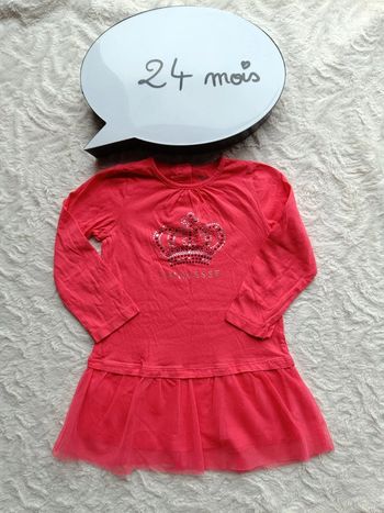 Robe manches longues Fille 24 mois Princesse tulle couronne Kimbaloo