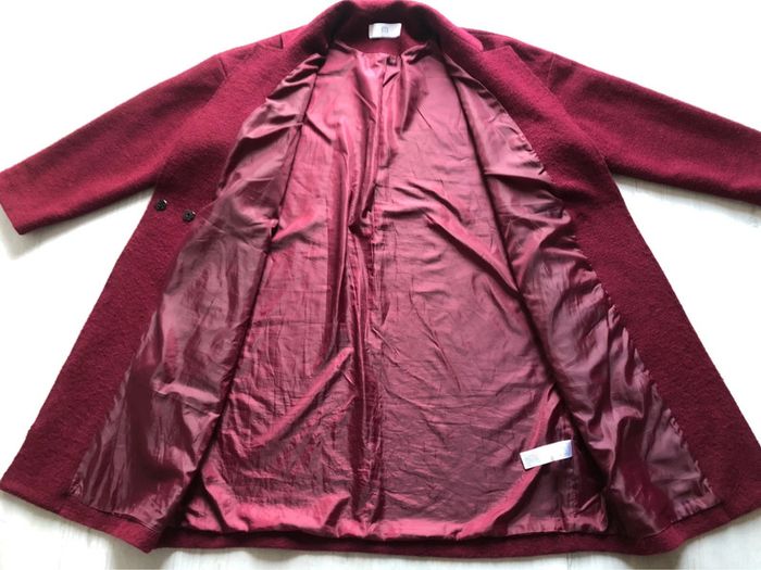 AN68- Manteau long bordeaux laine/polyester T 48 porté 7-8 fois - photo numéro 9