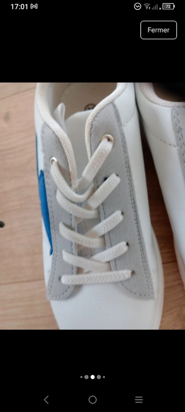 Baskets blanches style éclair 33 mixte c 80 - photo numéro 6