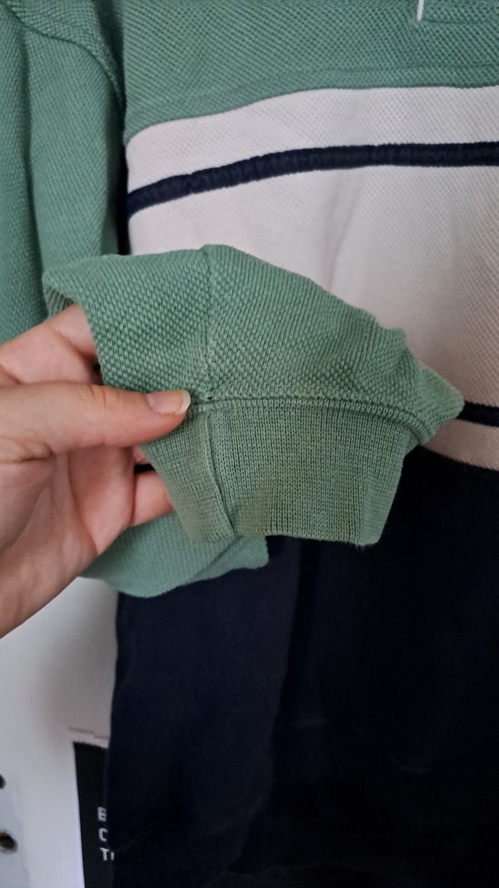 Pull Lacoste vert et bleu vintage - photo numéro 4