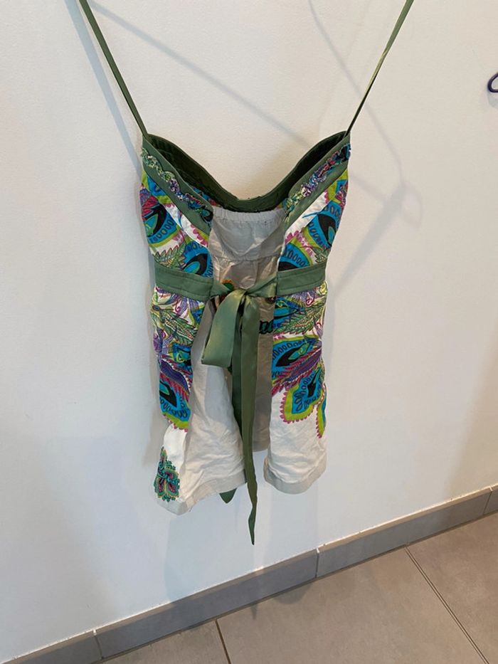 Debardeur tunique desigual vert paon - photo numéro 2