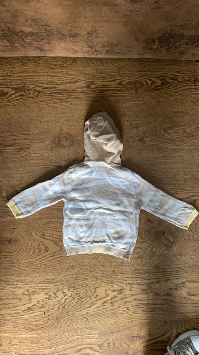 Gilet Kenzo rayé 18 mois rayé blanc beige - photo numéro 2