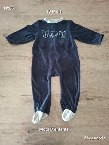 🌷N°26🌷Pyjama - Mots D'enfants - 18 Mois🌷