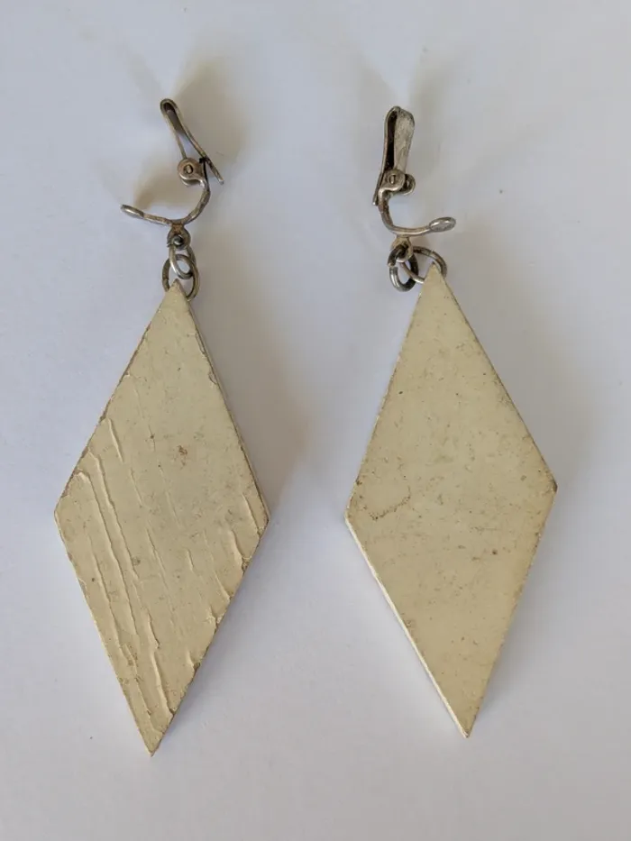 Boucles d'oreille vintage en bois - photo numéro 4