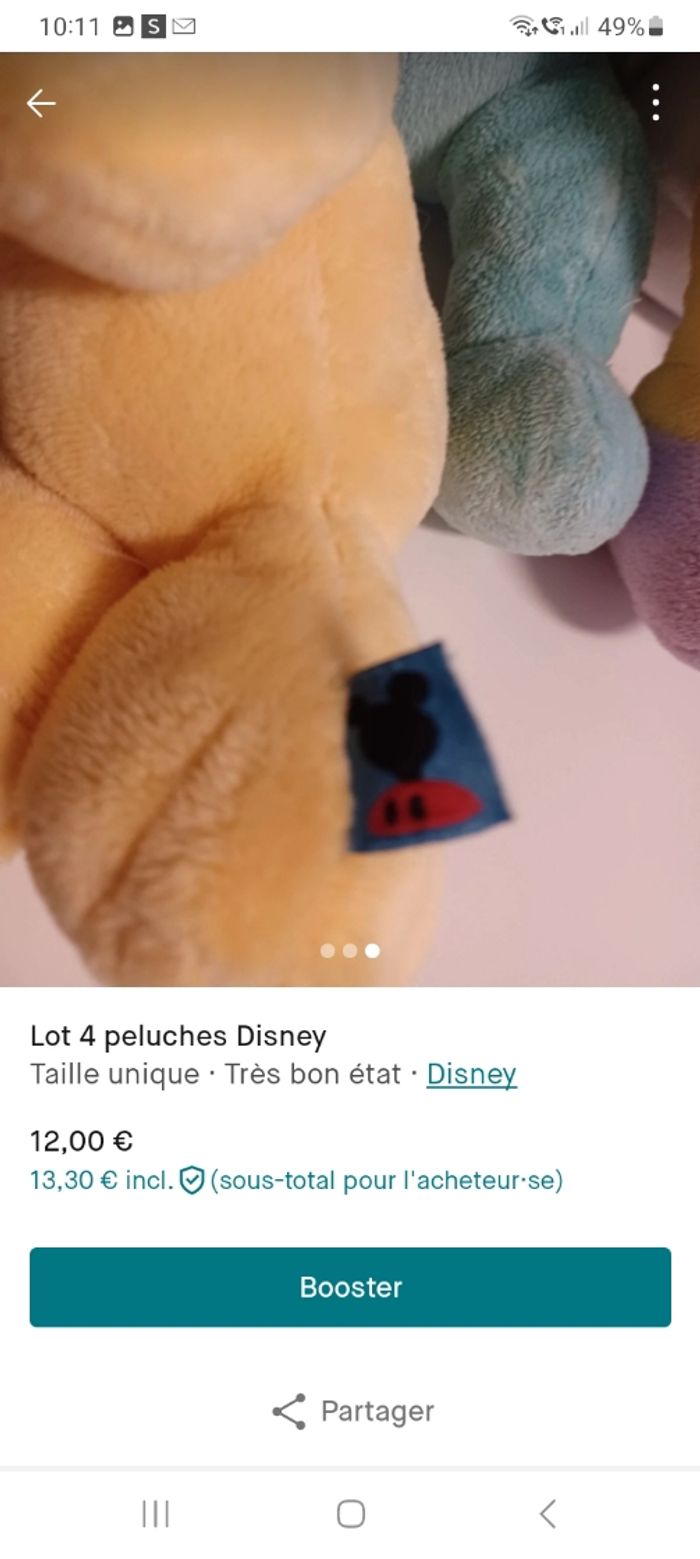 Lot 4 peluches Disney - photo numéro 6