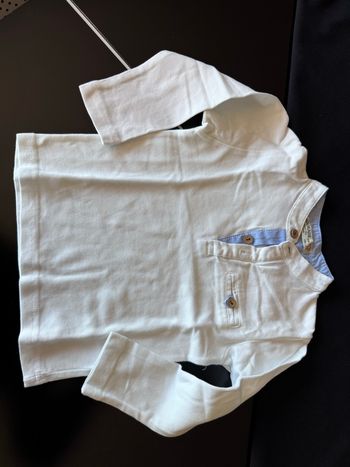 T-shirt polo blanc  18-24 mois