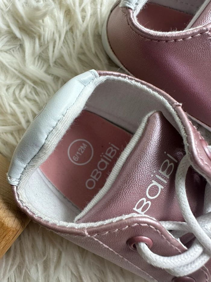 Paire de chaussures rose obaibi taille 6-12 mois - photo numéro 3