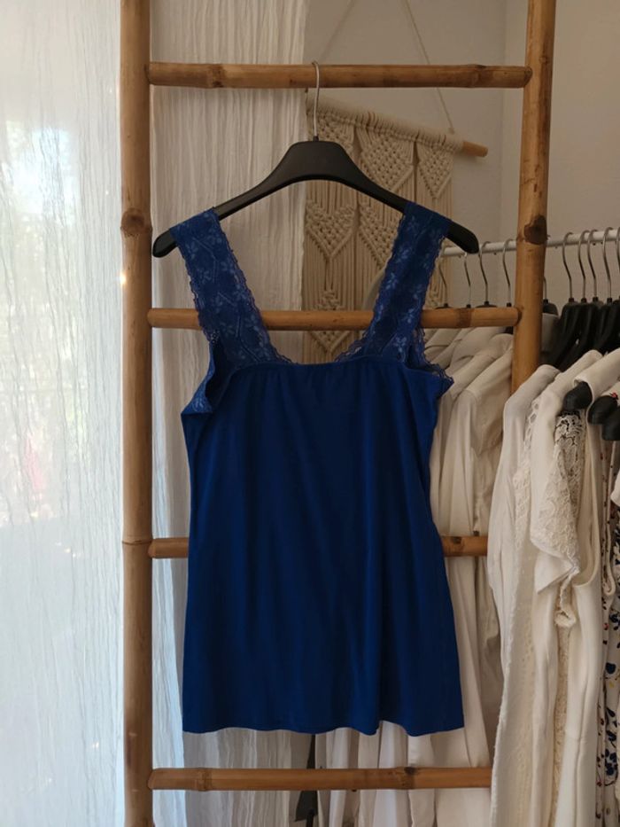 Débardeur bleu avec dentelle Hunkemoller taille S - photo numéro 3
