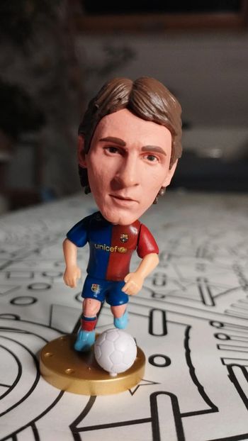 Petite figurine football neuve Lionel Messi équipe FC Barcelone maillot unicef