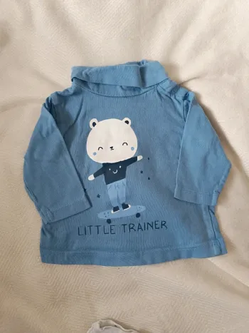 🎀 sous pull bleu col roulé taille 3 mois tex 🎀