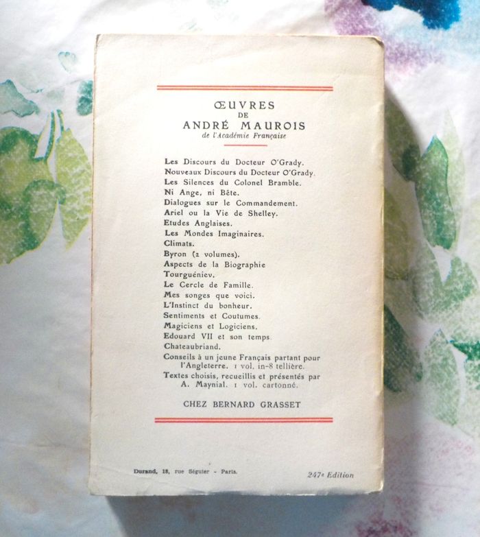 LES SILENCES DU COLONEL BRAMBLE d'André MAUROIS Ed. Grasset 1921 - photo numéro 2