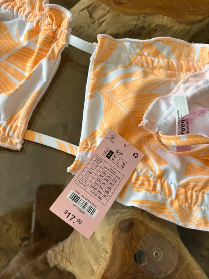 Maillot de bain 2 pièces Ardene swim blanc orange - photo numéro 4