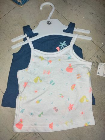Lot 2 débardeur bébé fille taille 3 mois Extenso