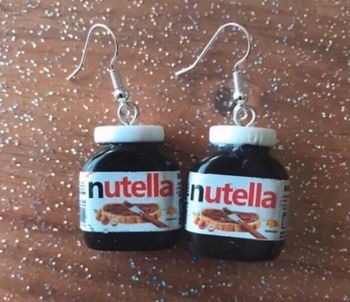 Boucles d’oreilles pots de Nutella