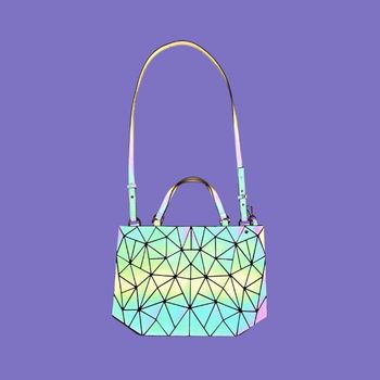 Sac à Main Géométrique Réfléchissant Holographique Bandoulière Amovible Style Tendance