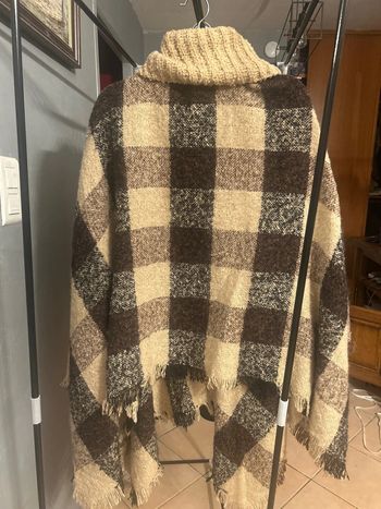 Poncho beige/marron