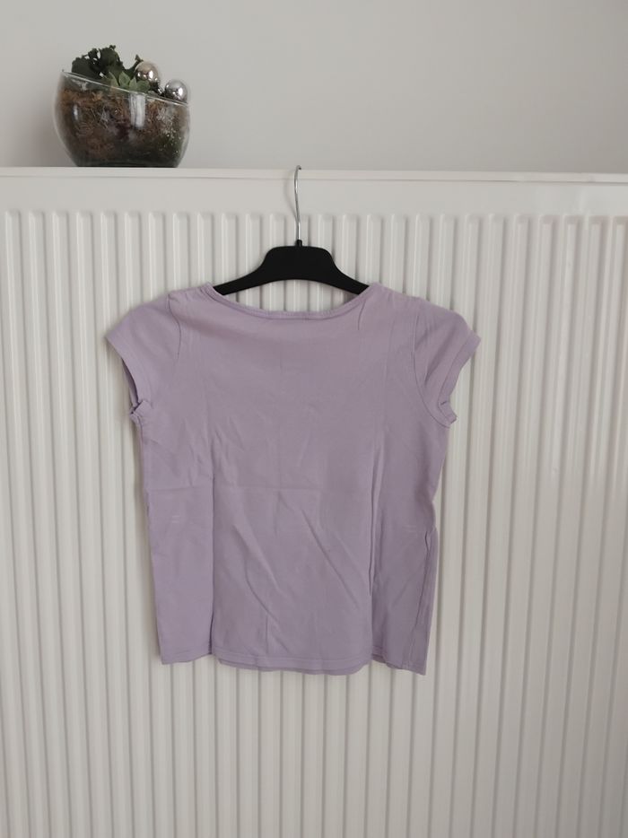 T shirt manches courtes violet fille 6 ans - photo numéro 4