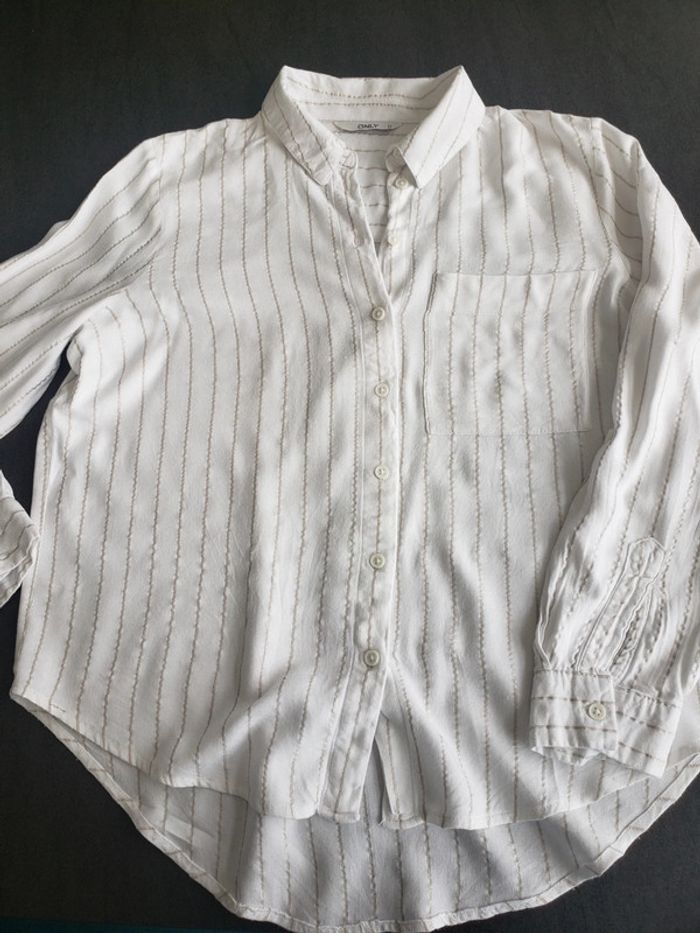Chemise écru a rayures dorées Only 36