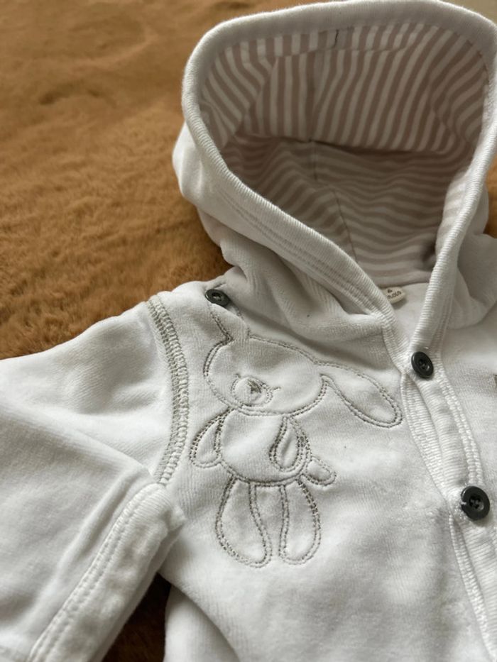 Gilet boutonné velours blanc - photo numéro 2