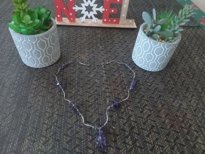Collier violet fantaisie - photo numéro 5
