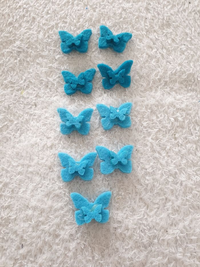 Lot de 9 petits papillons en feutrine