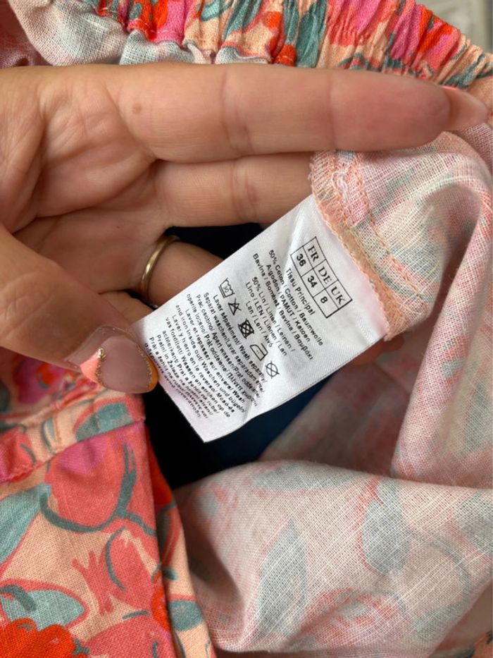 Jupe fleuri « c’est beau la vie » vintage - en très bon état - taille 36/S - photo numéro 6