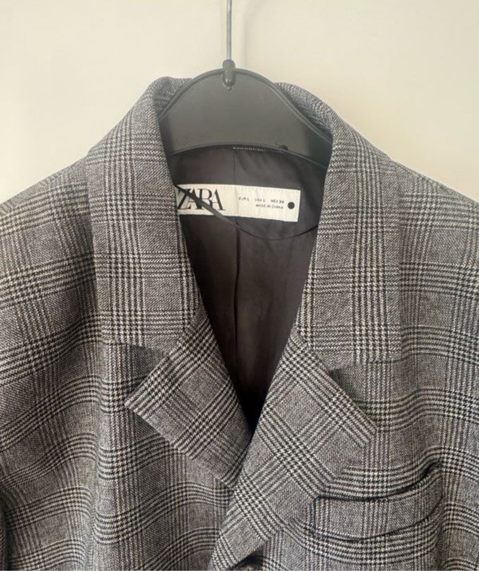 Veste blazer prince de galle Zara taille L - photo numéro 2