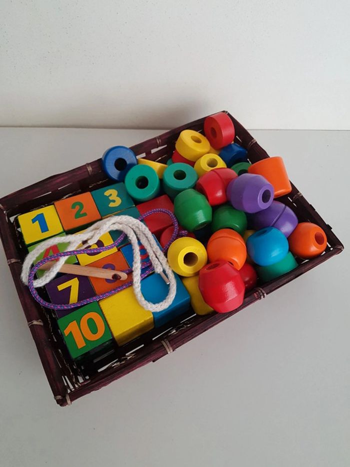 Panier chiffres et perles jumbo en bois - photo numéro 17