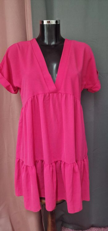 Robe rose manches courtes