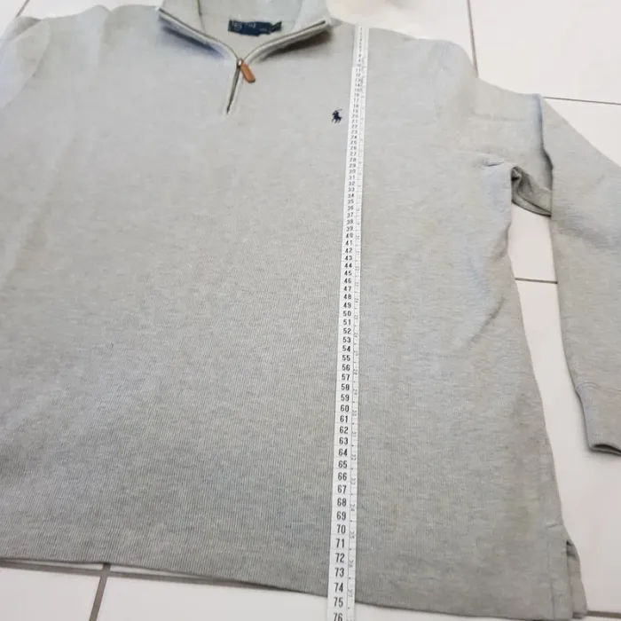 Pull Camionneur half demi zip Ralph Lauren XXL Gris - photo numéro 9
