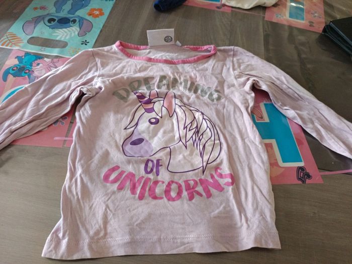 Tee-shirt manche longue 4 ans licorne emoji