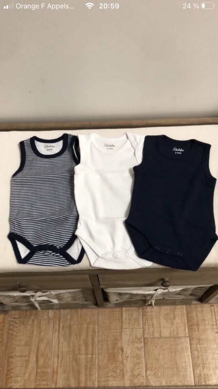 Lot de 3 bodys 3 mois