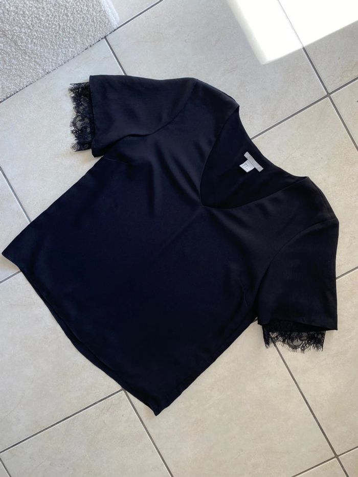 Blouse noire dentelle H&M 36
