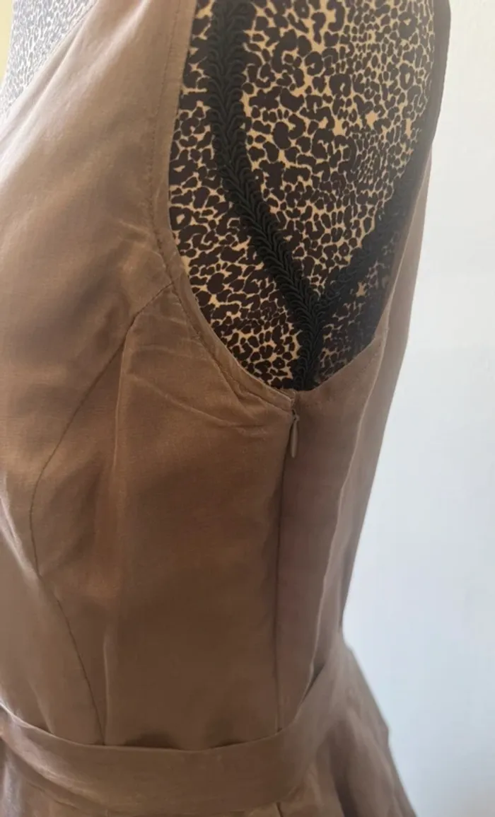 Robe ZARA 100% soie – Taille M – Marron chocolat - photo numéro 3