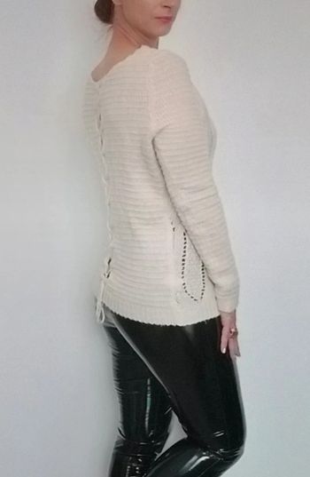 Pull crochet dos lacé taille 38