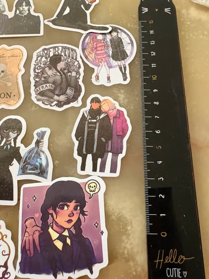 Stickers thème Mercredi Addams 13 pièces - photo numéro 3